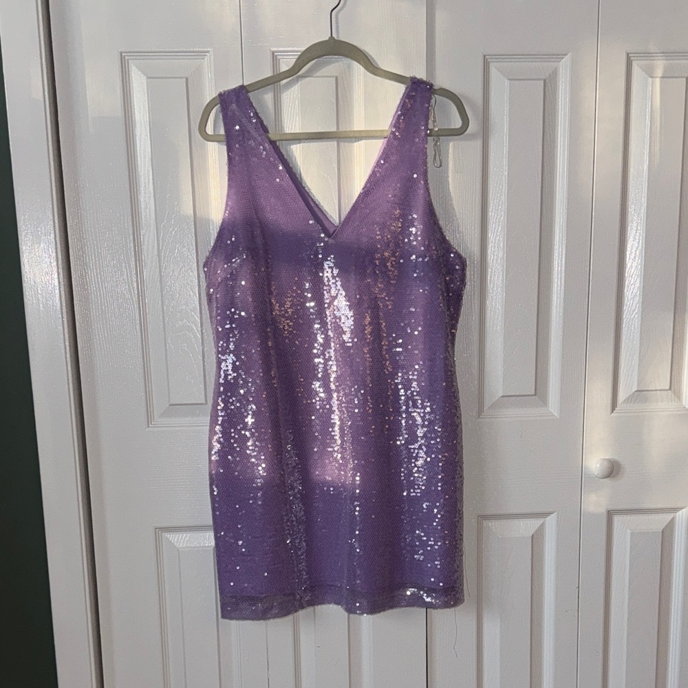 a new day Lilac Party Dress with V-Neck